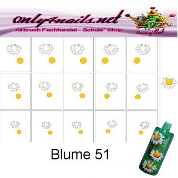Preview: Nailart Schablone 15er Karte Blume 51