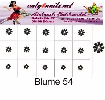 Nailart Schablone 15er Karte Blume 54
