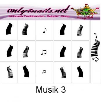 Preview: Nailart Schablone 15er Karte Musik 3