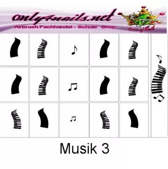 Airbrush Schablone Musik 3