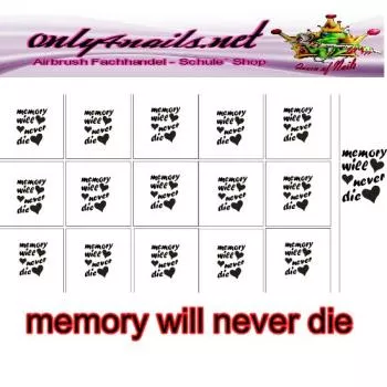 Schablone 15er Karte memory will never die