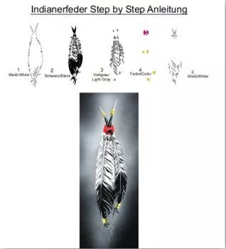 Airbrush Schablone Indianerfeder Step by Step Gr M