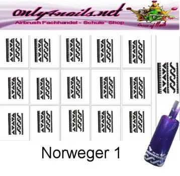 Norweger 1 Muster Airbrush Schablone 15er Karte