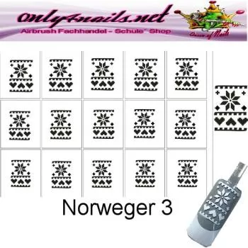 Norweger 3 Muster Airbrush Schablone