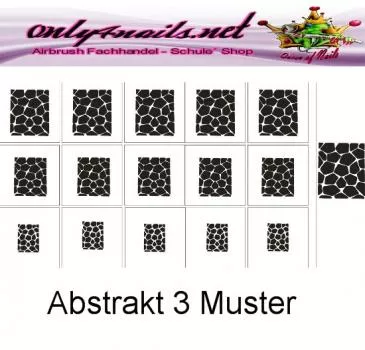 Abstrakt 3 Muster Airbrush Schablone 15er Karte