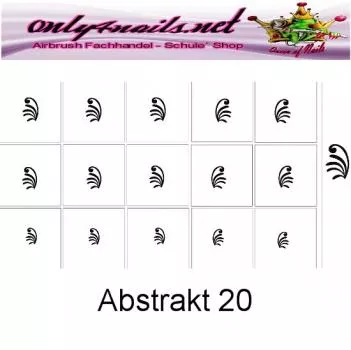 Airbrush Abstrakt 20 Schablone für Nailart