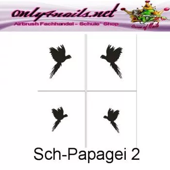 Airbrush Schablone Schmuck Papagei 2