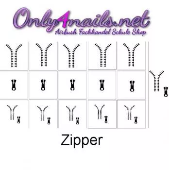 Schablone Zipper