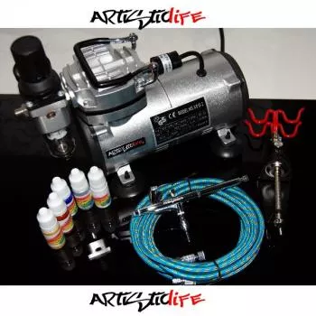 Airbrush komplett set na2:kompressor,Farben,Halter,Schlauch