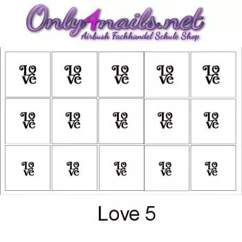 Airbrush Schablone Nailart Schablone Love 5