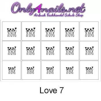 Airbrush Schablone Nailart Schablone Love 7