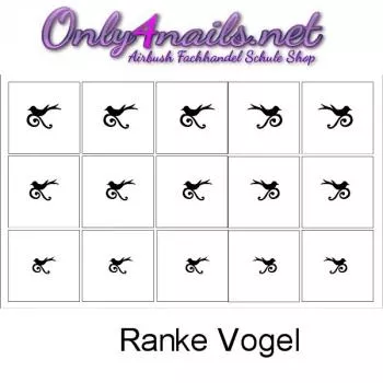 Airbrush Schablone Nailart Schablone Ranke Vogel