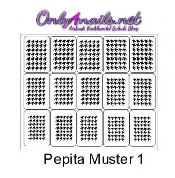 Airbrush Pepita Muster 1 Schablone 15er Karte