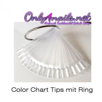 color chart tips mit ring 30 sticks airbrush nailart tip and ring color chart