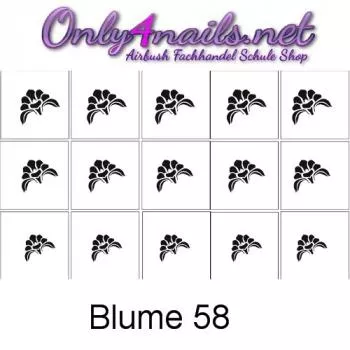 Airbrush Nailart Schablone 15er Karte Blume 58