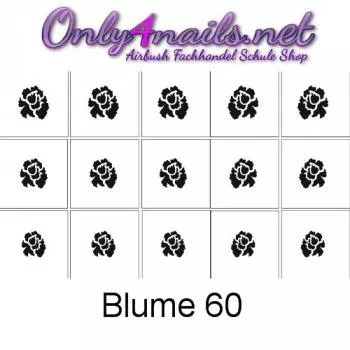 Airbrush Nailart Schablone 15er Karte Blume 60