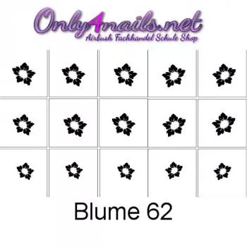 Airbrush Nailart Schablone 15er Karte Blume 62