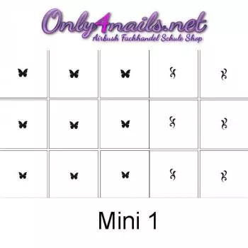 Airbrush Nailart Schablone 15er Karte mini 1