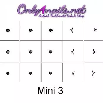 Airbrush Nailart Schablone 15er Karte mini 3