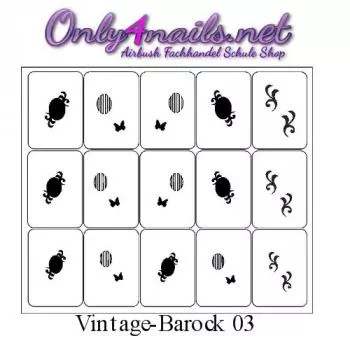 Airbrush Vintage-Barock 03 Schablone 15er Karte