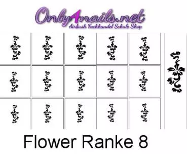 Airbrush Nailart Schablone Flower Ranke 8