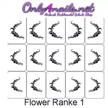 Airbrush Nailart Schablone Flower Ranke 1