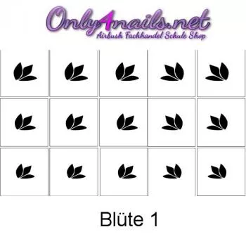 Airbrush Nailart Schablone Blüte 1