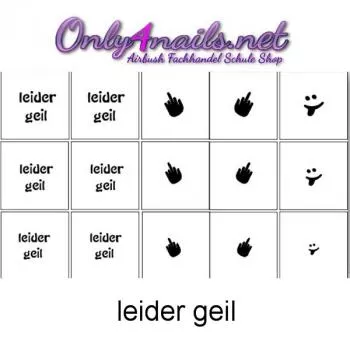 Airbrush Nailart Schablone 15er Karte leider geil