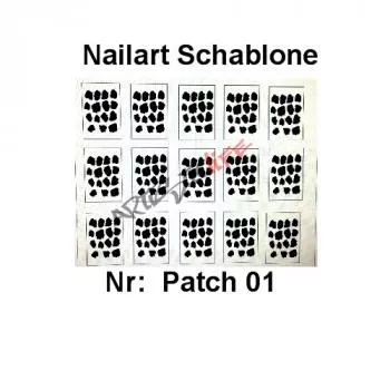 Nailart Schablone 15er Karte Patch 01