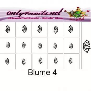 Nailart Schablone 6er Karte Blume 4