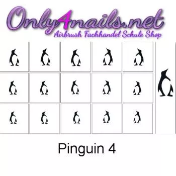 Airbrush Pinguin 4 Nailart Schablone