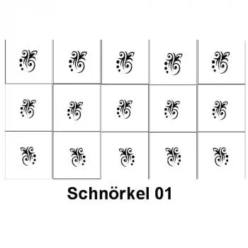 Nailart Schablone 15er Karte Schnörkel 01
