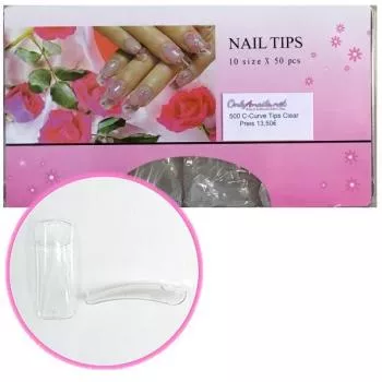 MaxiNails 500 C-Curve Tips Clear