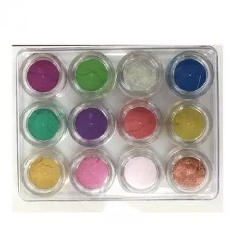 Mirror Puder 12 Döschen Chrome Pigment Set