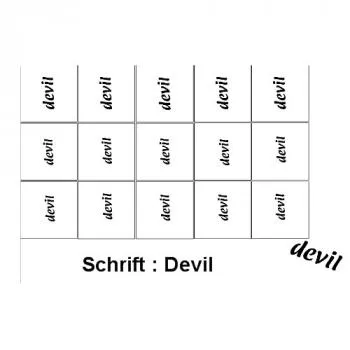 Nailart Schablone 15er Karte Schrift Devil