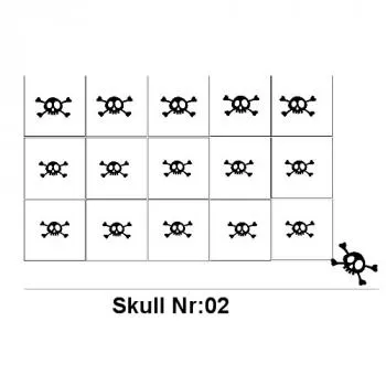 Nailart Schablone 15er Karte Skull 2