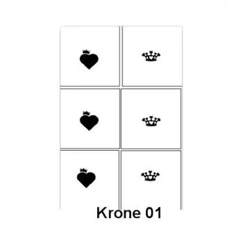 Nailart Schablone 6er Karte Krone 01