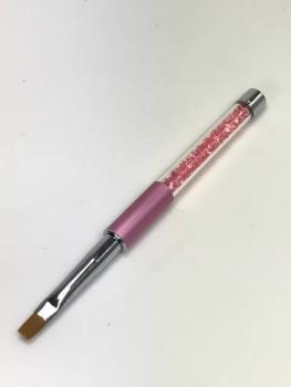 Gel Pinsel Gr: 6 Pink mit funkelnden Kristallen