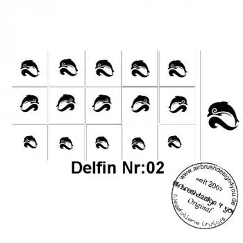 Nailart Schablone 15er Karte Delfin 02