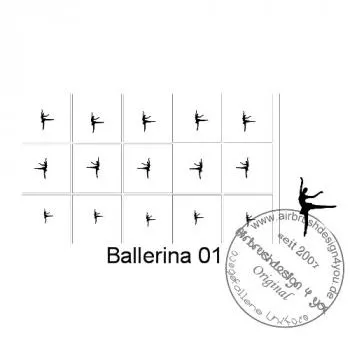 Nailart Schablone 15er Karte Ballerina 01