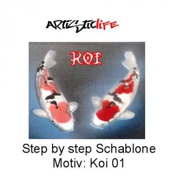 Airbrush Step by Step A4 Schablone AL-Koi 01 M