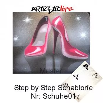 Airbrush Step by Step A4 Schablone AL-Schuhe 01