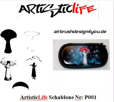 Airbrush Step by Step A4 Schablone AL-Pilz 01