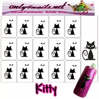 Nailart Schablone 15er Karte Kitty