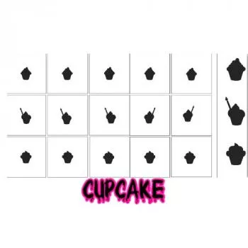 Nailart Schablone 15er Karte Cupcake