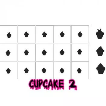 Nailart Schablone 15er Karte Cupcake 2