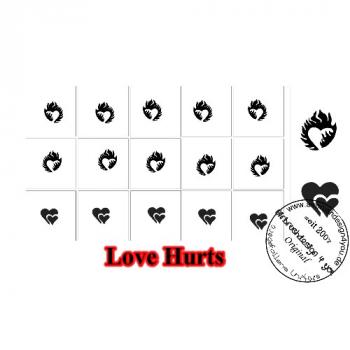 Nailart Schablone 15er Karte Love Hurts