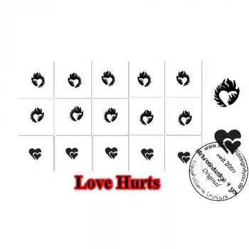 Nailart Schablone 15er Karte Love Hurts