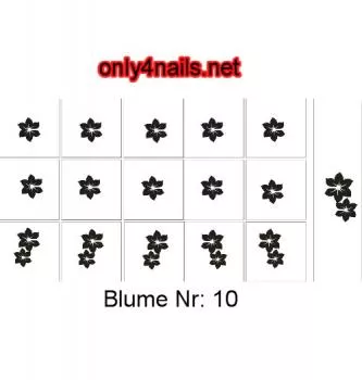 Nailart Schablone 15er Karte Blume 10