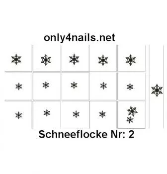 Nailart Schablone 15er Karte Schneeflocke 2